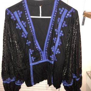Free people, Black and indigo blouse